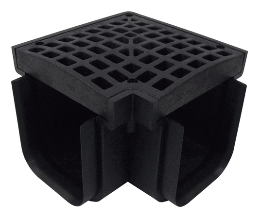 POLYLOK 90860-90 Corner Elbow 90 Degree with Mesh Grate - Black