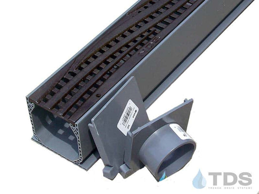 NDS 3" Gray Mini Channel Kit with NDS Wave Grate - Baked on Oil Finish