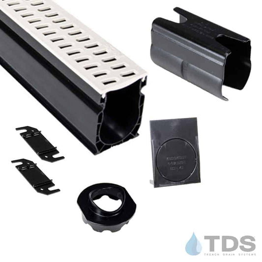 NDS Slim Channel Kit with NDS 9241 Slotted Grate - WHITE