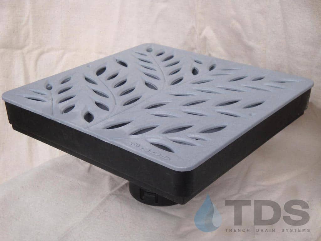 NDS 12" Low Profile Catch Basin Kit with NDS Botanical Grate | Gray