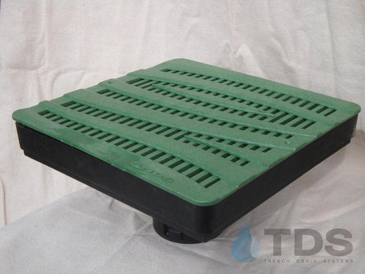 NDS 12" Low Profile Catch Basin Kit with NDS Wave Grate | Green