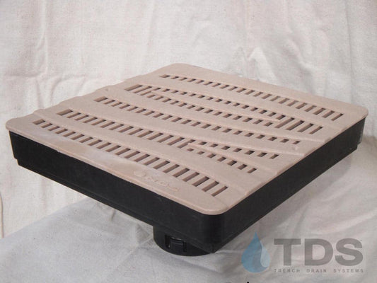 NDS 12" Low Profile Catch Basin Kit with NDS Wave Grate | Sand