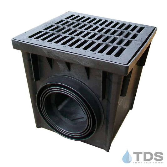 NDS 24" Catch Basin Kit with NDS Slotted Grate | Black