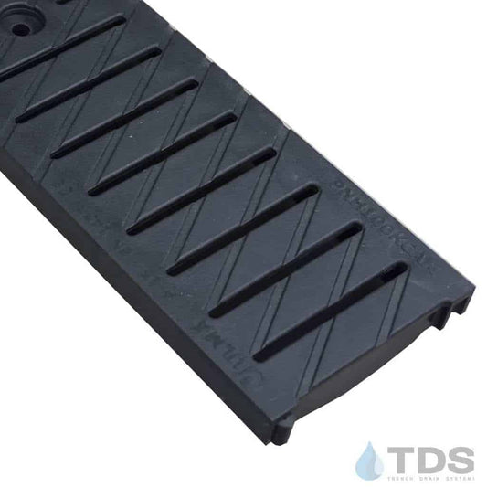 ULMA 494 / PNH100KCAM Class A ADA Compliant Slotted Heel-proof Polypropylene 123mm x 498mm Grate | Black