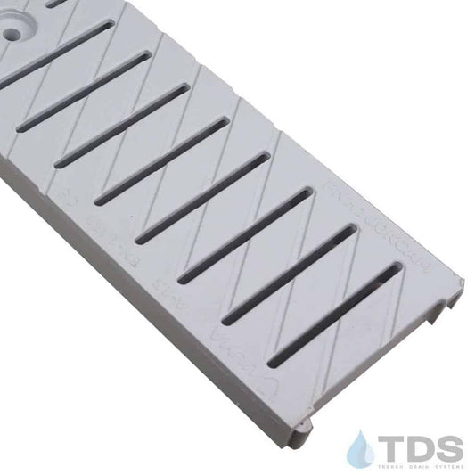 ULMA 495 / PNH100KCAM-GRIS Class A ADA Compliant Slotted Heel-proof Polypropylene 123mm x 498mm Grate | Gray