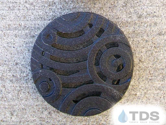 Iron Age IA-OBLIO-4D-HP-BF Class B Oblio Cast Iron 4" Dia. Grate - BoOF