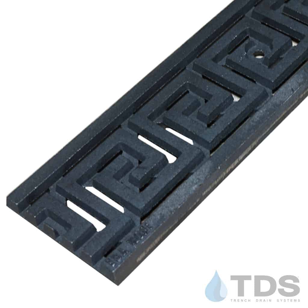 Iron Age IA-GRK-0520 Class B Greek Key Cast Iron 122mm x 500mm Grate - RAW