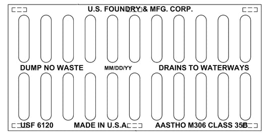 US Foundry 6120 Heavy Duty Cast Iron 12″ x 24″ x 2" Grate