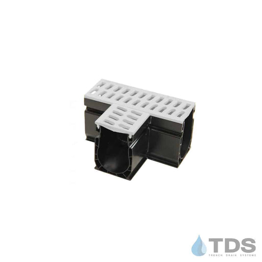 NDS 9371 Slim Channel TEE with Slotted Grate - WHITE