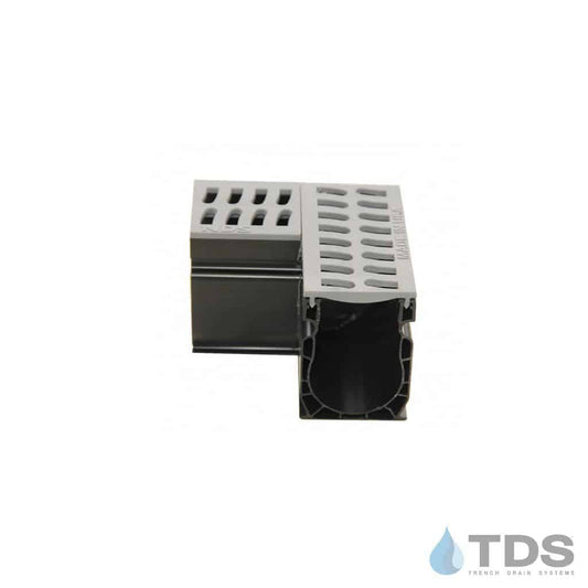 NDS 9383 Slim Channel 90 Degree Elbow with Gray Slotted Grate