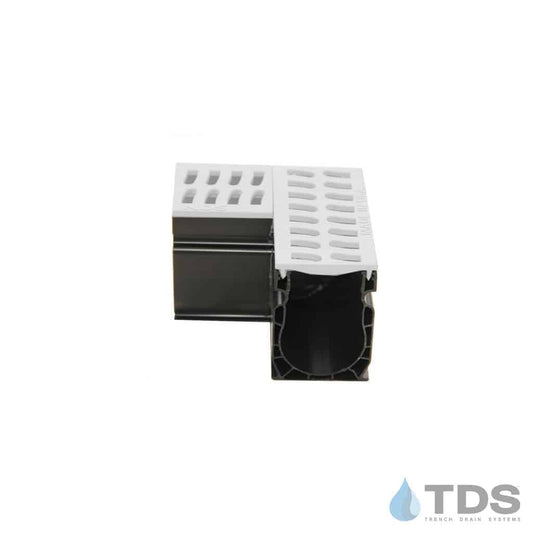 NDS 9381 Slim Channel 90 Degree Elbow with Slotted Grate – WHITE