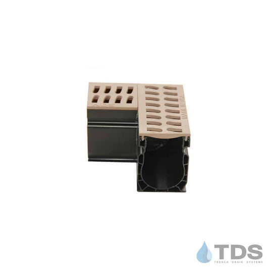 NDS 9382 Slim Channel 90 Degree Elbow with Slotted Grate - SAND