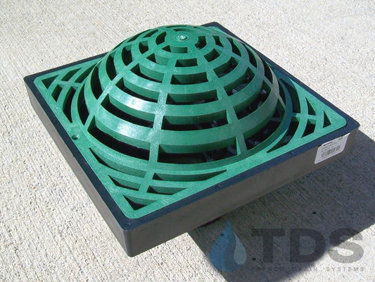 NDS 9" Low Profile Catch Basin Kit with NDS Atrium Grate | Green