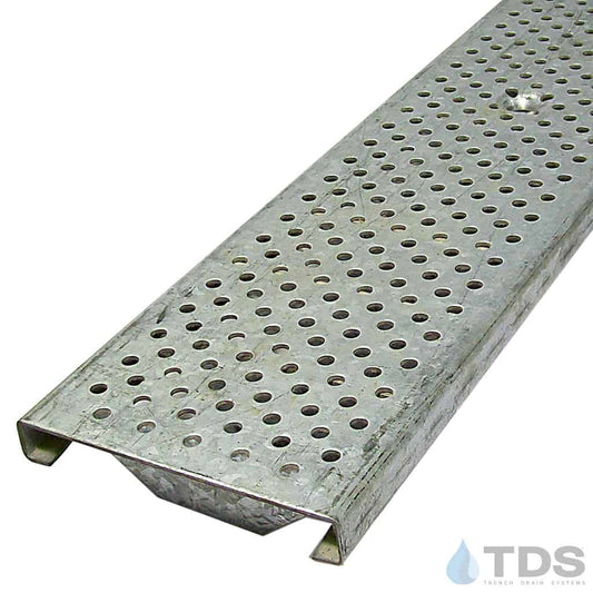 POLYCAST DG0646R Class C ADA Compliant Perforated Reinforced Galvanized 6" x 48" Grate