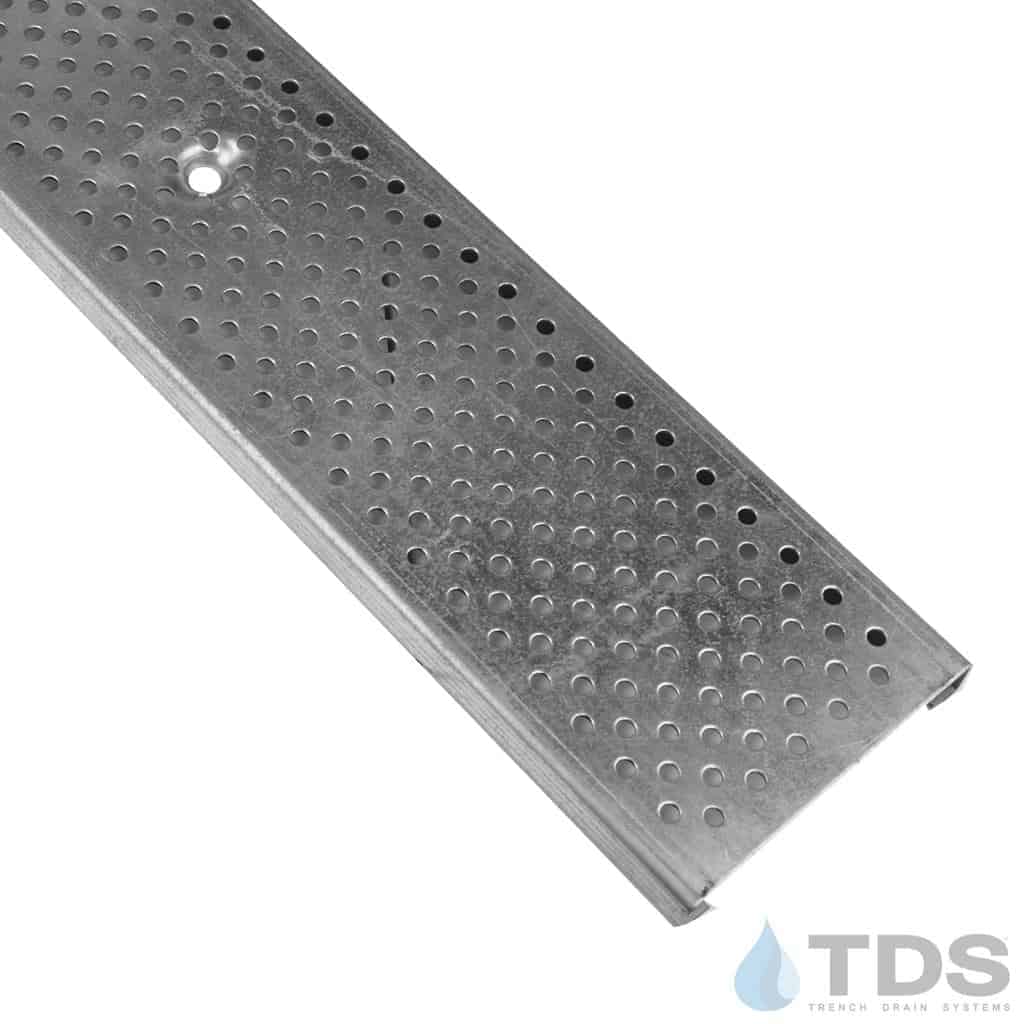 POLYCAST DG0646 Class A ADA Compliant Perforated Galvanized Steel 6" x 48" Grate
