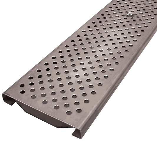 POLYCAST DG0657R ADA Compliant Perforated Reinforced Stainless Grate 6"x48" (Nominal) Class C