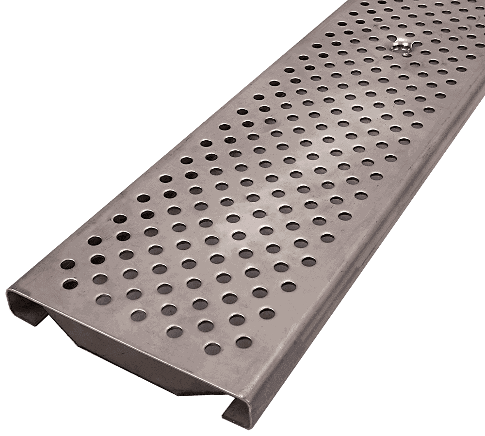 POLYCAST DG0657R ADA Compliant Perforated Reinforced Stainless Grate 6"x48" (Nominal) Class C