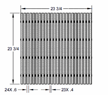 POLYCAST® DG0659 Class A ADA Compliant Fiberglass Bar 24" x 24" Grate