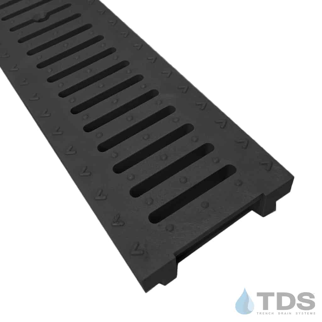 POLYCAST DG0670 Class A Slotted DuraGuard HDPE 6"x24" (Nominal Dimensions) Grate - Black