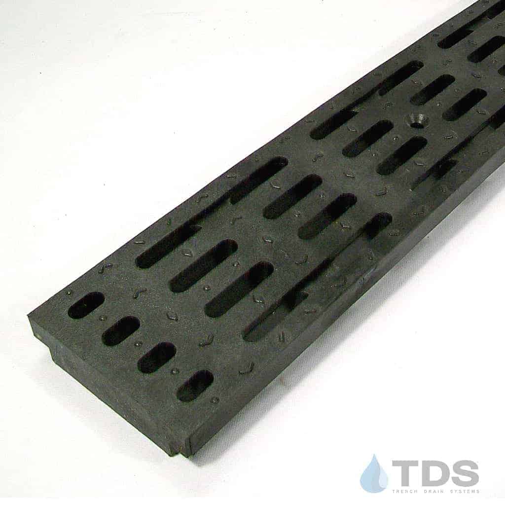 Polycast DG0675 Class A Transverse Slotted HDPE 6"x24" (Nominal Dimensions) Grate - BLACK