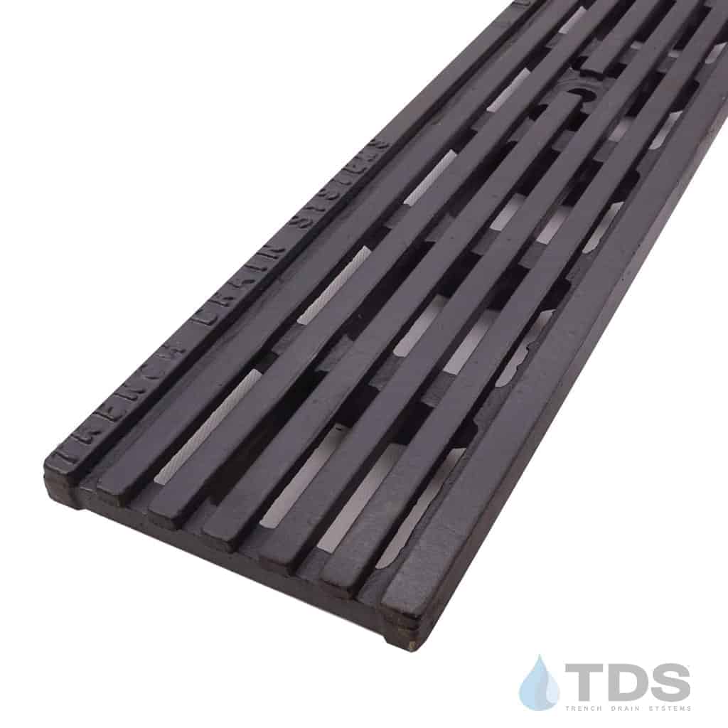 POLYCAST DG0675HD Class D Heel-Proof ADA Compliant Transverse Slotted Ductile Iron 5.19" x 24" Grate