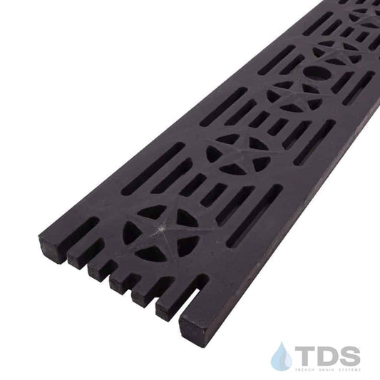 TDS DG0692 Class C ADA Compliant Patriot Ductile Iron 6" x 24" Grate - BLACK