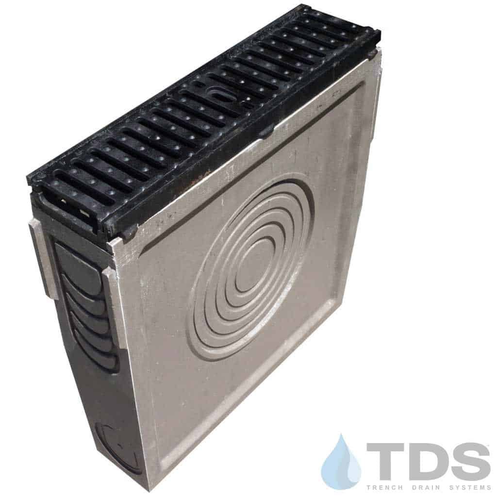 POLYCAST®750 Inline Catch Basin w/DG0641D Cast Iron Slotted Grate and Frame