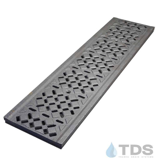 NDS DS-602 Class C Diamond Ductile Iron 6" x 24" Grate - RAW