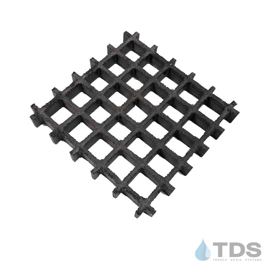 FG-MESH-CB09 Class A Fiberglass 9" x 9" x 1" Catch Basin Grate - Dark Grey