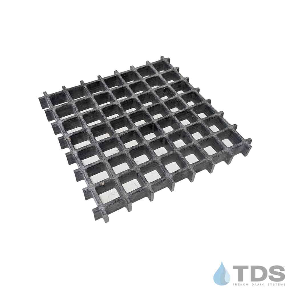 FG-MESH-CB12 Class A Fiberglass 12" x 12" x 1" Catch Basin Grate - Dark Grey