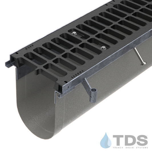 Trench•Era™ FP Series Drain System w/DG0841 10" Wide Class C Grate - HD Galvanized Frame