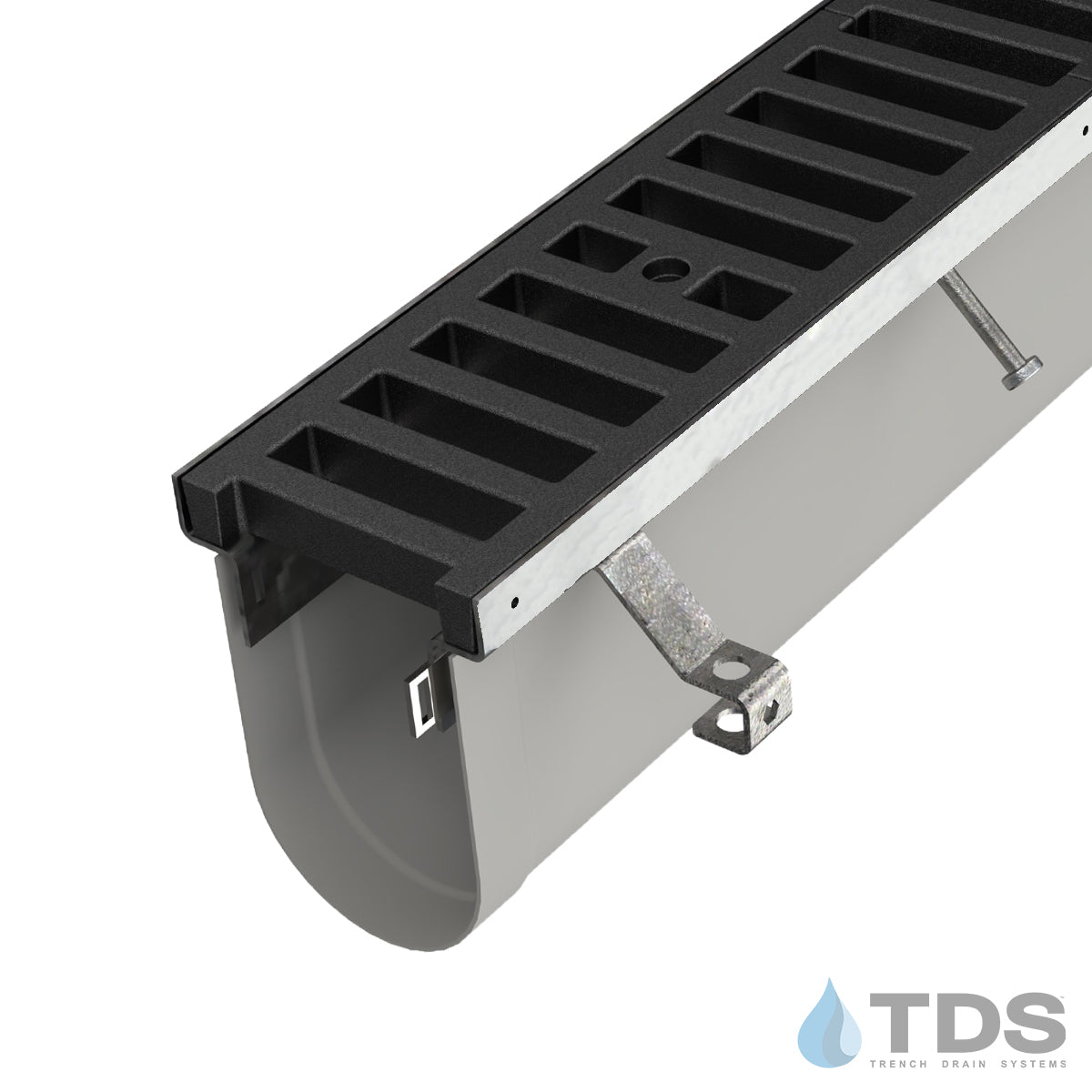 Trench•Era™ FP Series Drain System w/DG3041D 8" Wide Class F Grate - HD Stainless Frame