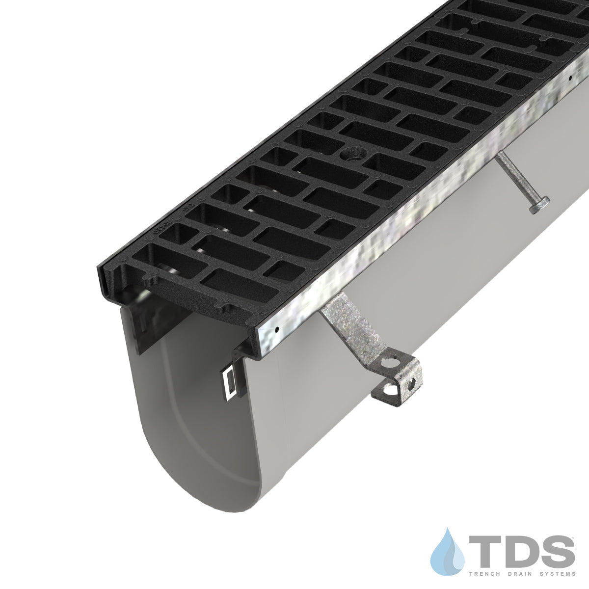 Trench•Era™ FP Series Drain System w/DG3042D 8" Wide Class D Grate - HD Galvanized Frame