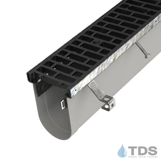 Trench•Era™ FP Series Drain System w/DG3042D 8" Wide Class D Grate - HD Galvanized Frame