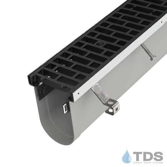 Trench•Era™ FP Series Drain System w/DG3042D 8" Wide Class D Grate - MD Stainless Frame