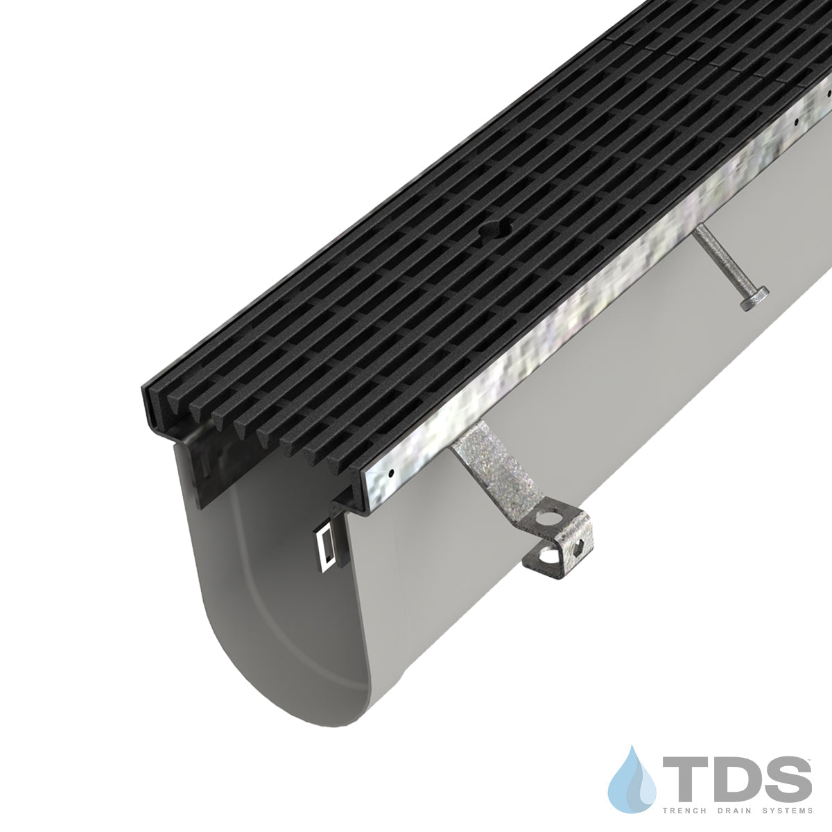 Trench•Era™ FP Series Drain System w/DG3043D 8" Wide Class D Grate - MD Galvanized Frame