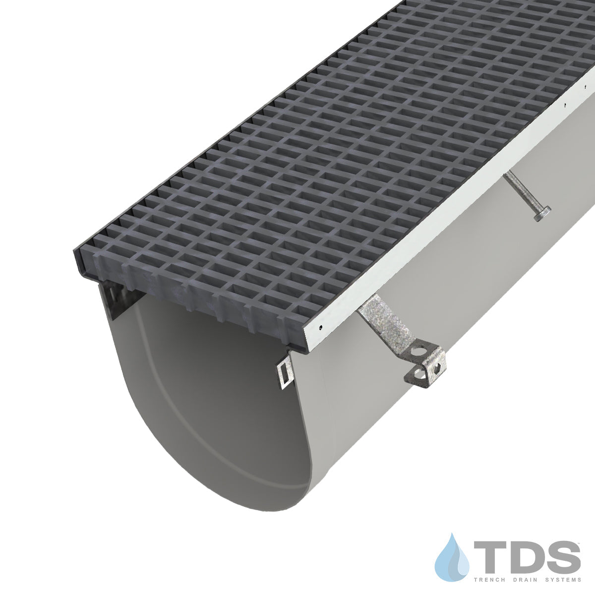 Trench•Era™ FP Series Drain System w/FG1244 14" Wide Class C Grate - MD Stainless Frame