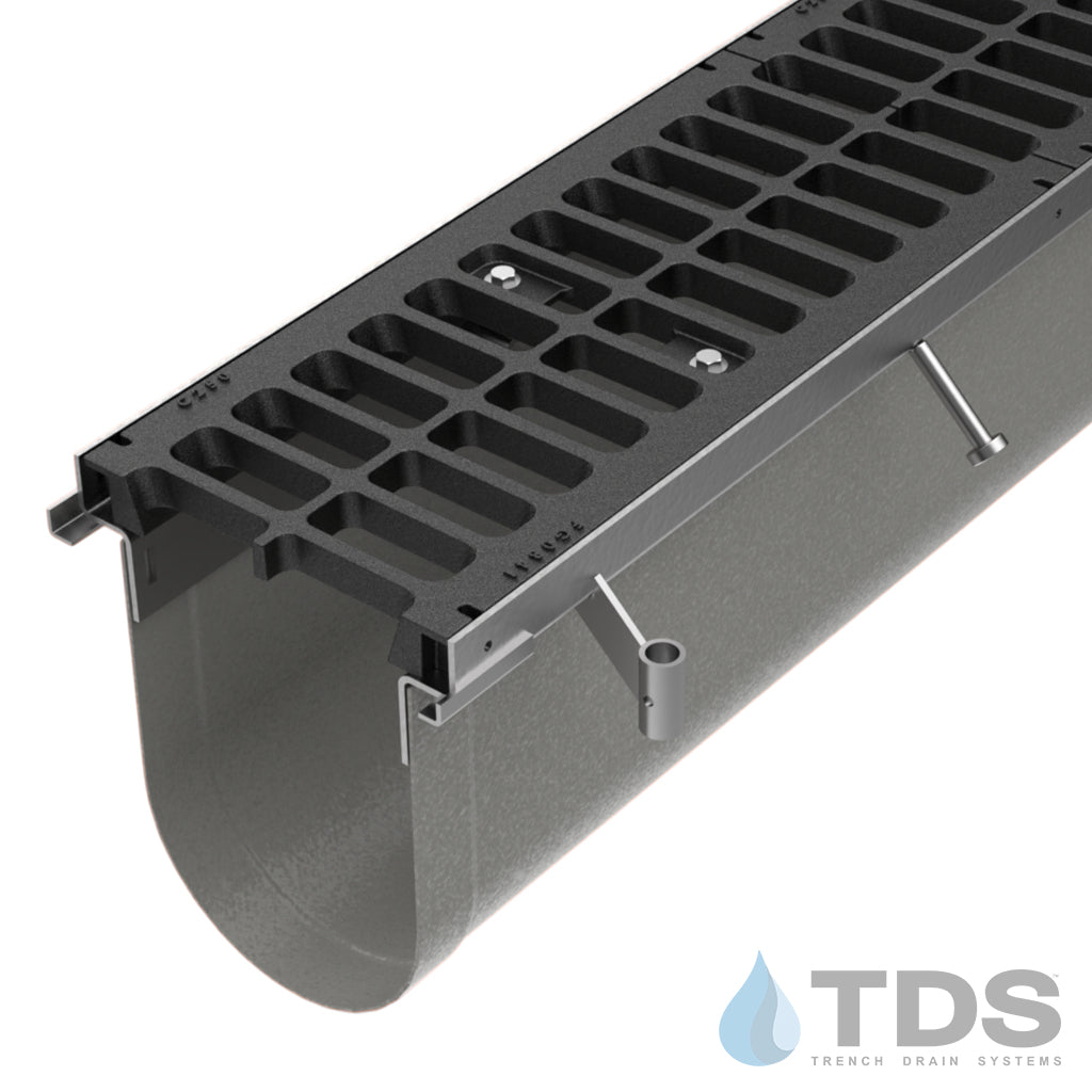Trench•Era™ FP Series Drain System w/DG0841 10" Wide Class C Grate - HD Stainless Frame