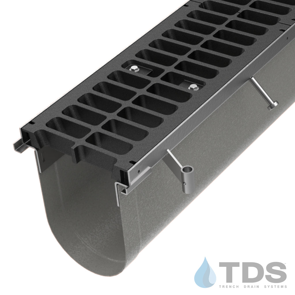 Trench•Era™ FP Series Drain System w/DG0846 10" Wide Class F Grate - HD Stainless Frame