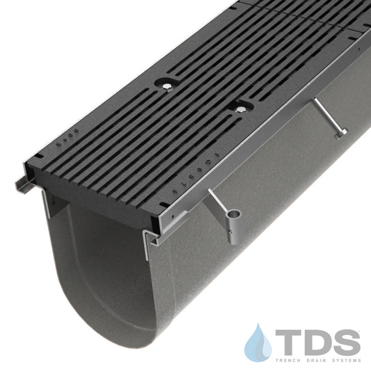 Trench•Era™ FP Series Drain System w/DG0875 10" Wide Class E ADA Grate - HD Stainless Frame