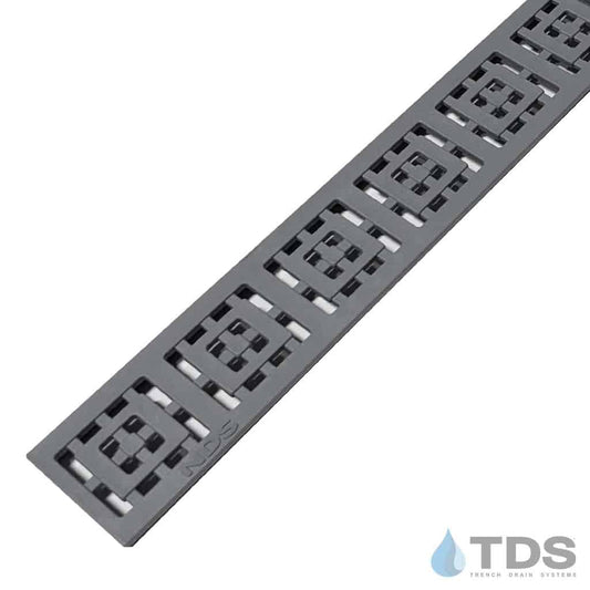 NDS Slim Channel 9253 Class A Plastic Square Deco 2" x 36" Grate - GRAY