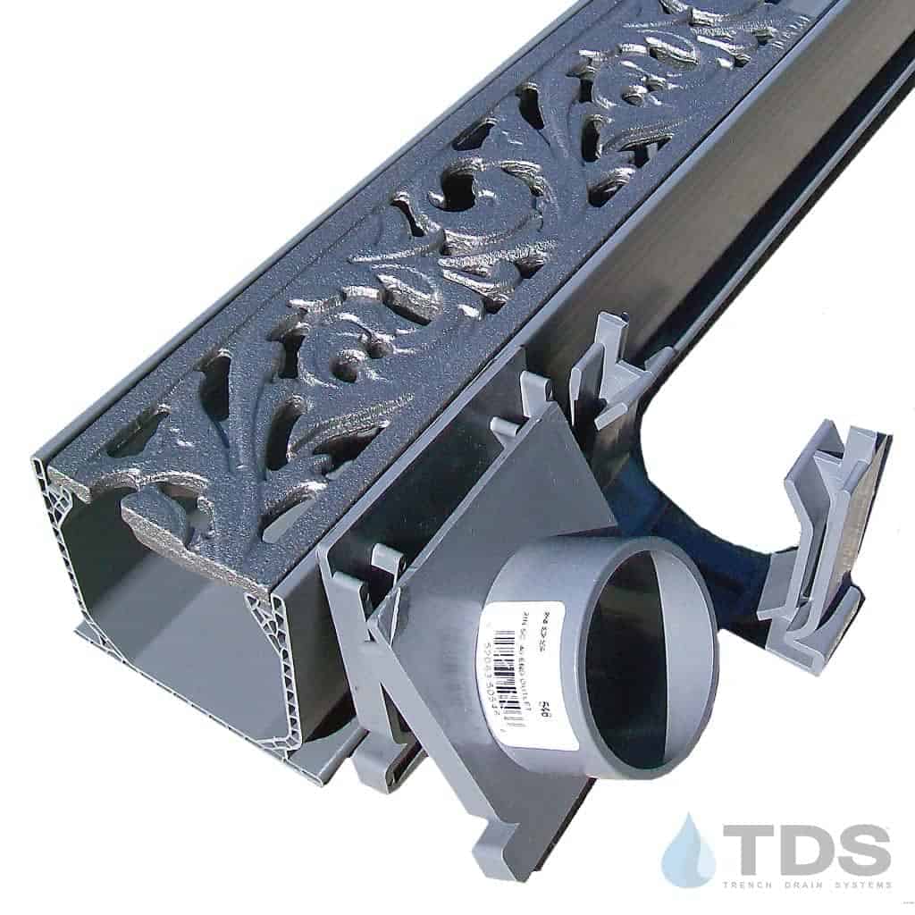NDS 3" Gray Mini Channel Kit with Iron Age Acanthus Grate - Natural