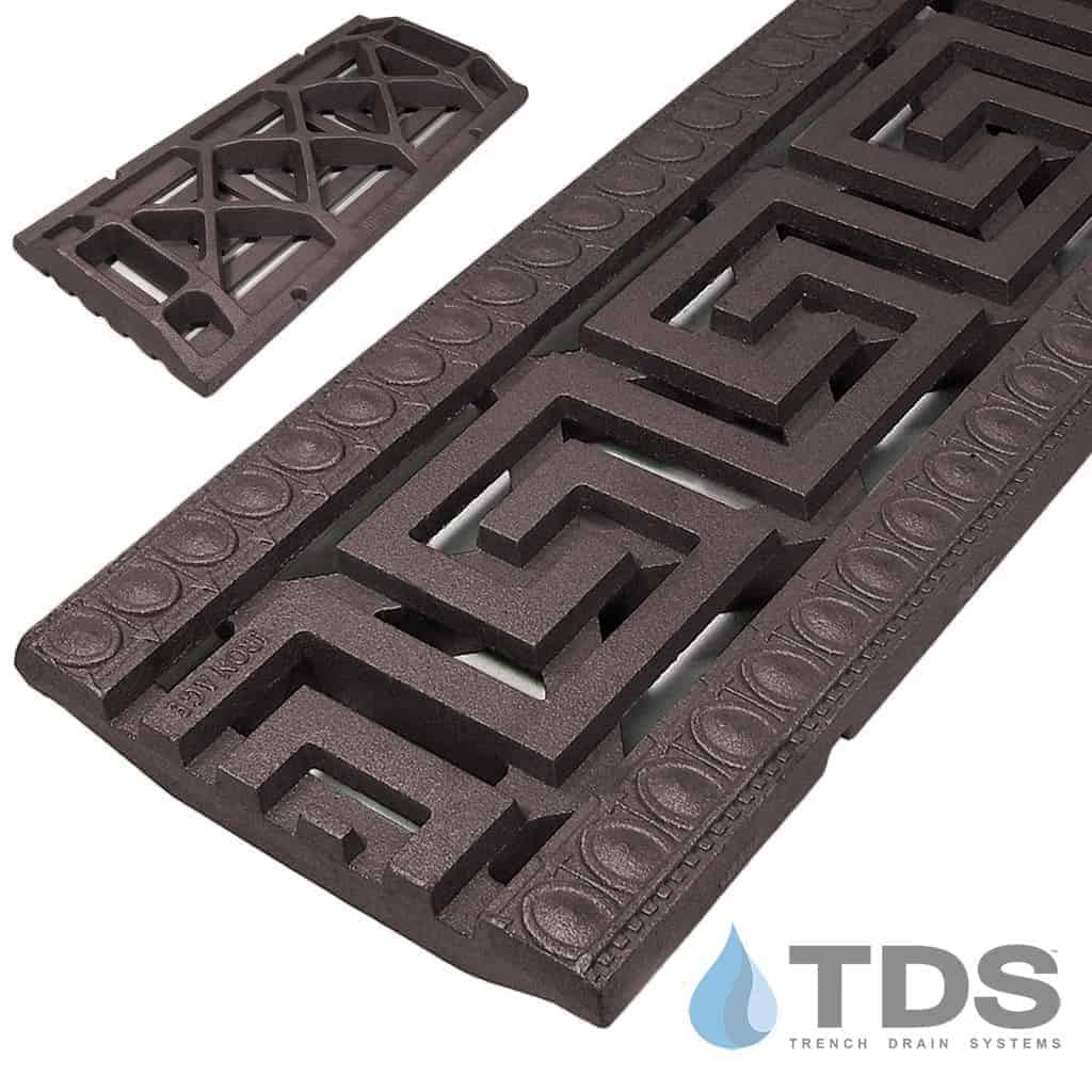 Iron Age IA-GRK-0920-BF Class B ADA Compliant Greek Key Cast Iron 9" x 20" Grate - BoOF