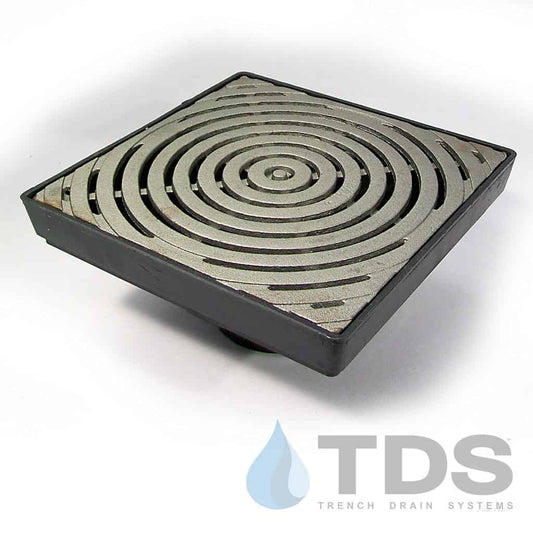 NDS 12" Low Profile Catch Basin Kit w/ Iron Age Bullseye Grate | Natural