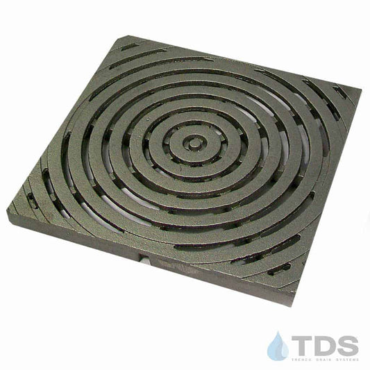 Iron Age IA-BULL-CB12-HP Class B Heel-Proof Bullseye Cast Iron 12" x 12" Grate - Natural