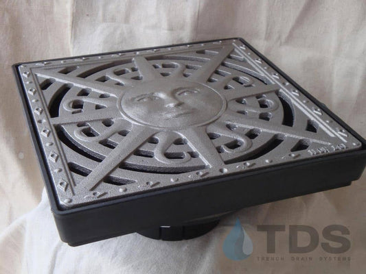NDS 12″ Low Profile Catch Basin Kit with Iron Age Sun Grate | Natural
