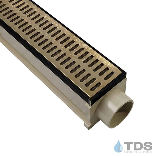 TDS™ 3" MAX Mini w/ Brushed Bronze Slotted Grates - Sand Channel