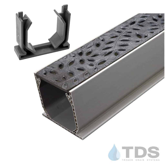 NDS 3" Gray Mini Channel Kit with NDS Botanical Grate - Natural