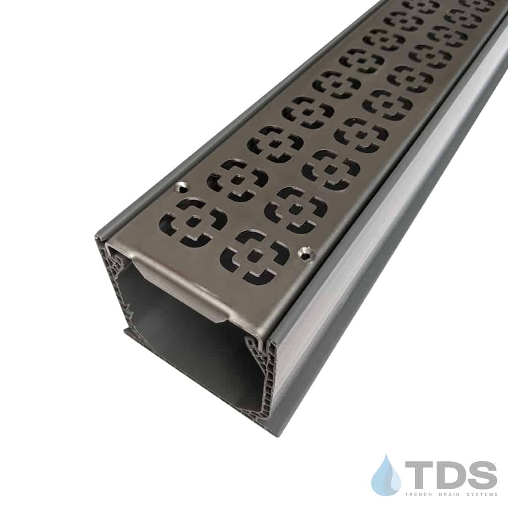 NDS 3" Gray Mini Channel Kit with TDS Deco Heel Proof Grate - 304 Stainless