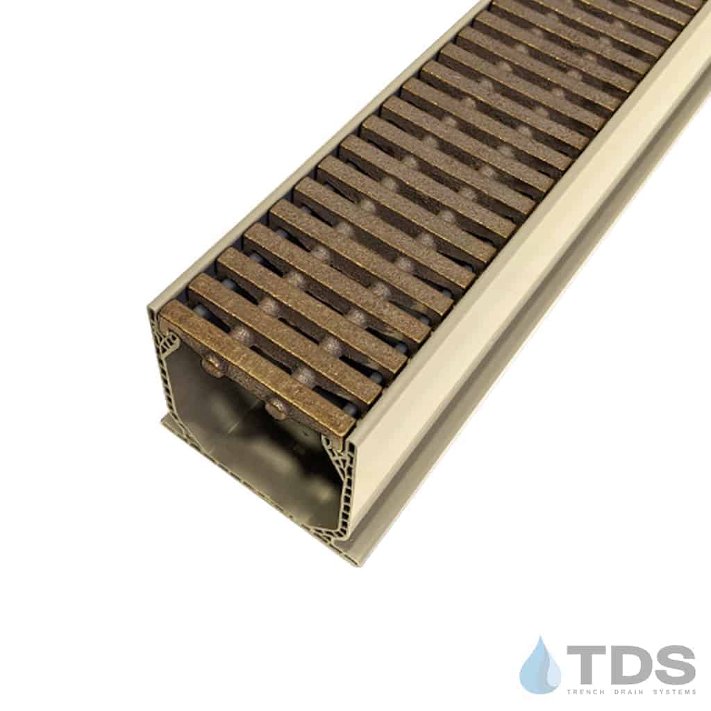 NDS 3" Sand Mini Channel Kit with TDS Bronze Age Pedreda Grate - Natural